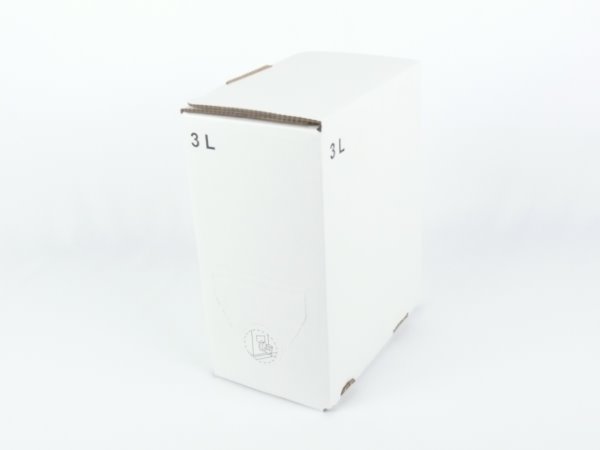 Karton Bag in Box 3 Liter weiß, Saftkarton, Faltkarton, Apfelsaft-Karton, Saftschachtel, Schachtel. - Bild 1